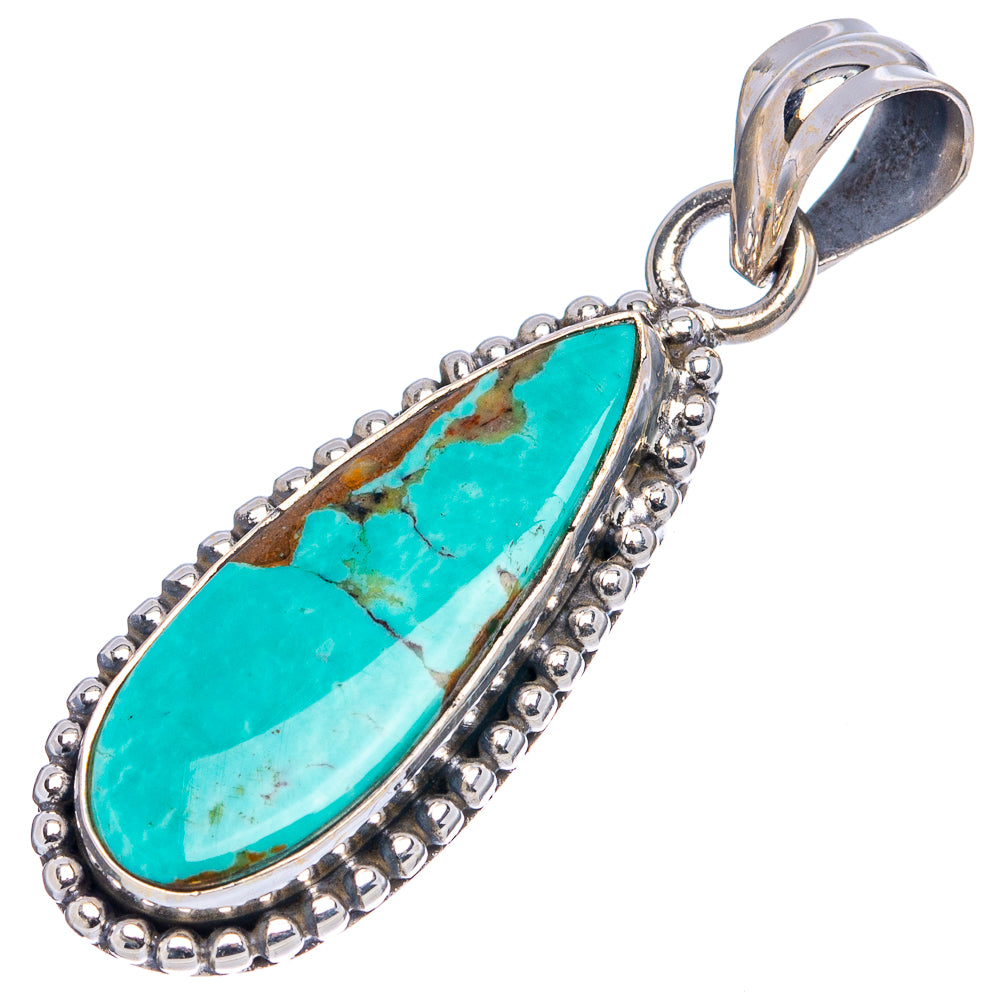 Royston Turquoise Pendant 1 1/2" (.925 Sterling Silver)