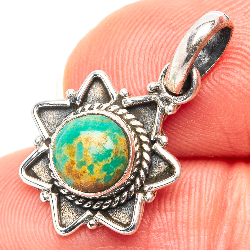 Variscite Dainty Pendant 7/8" (.925 Sterling Silver)