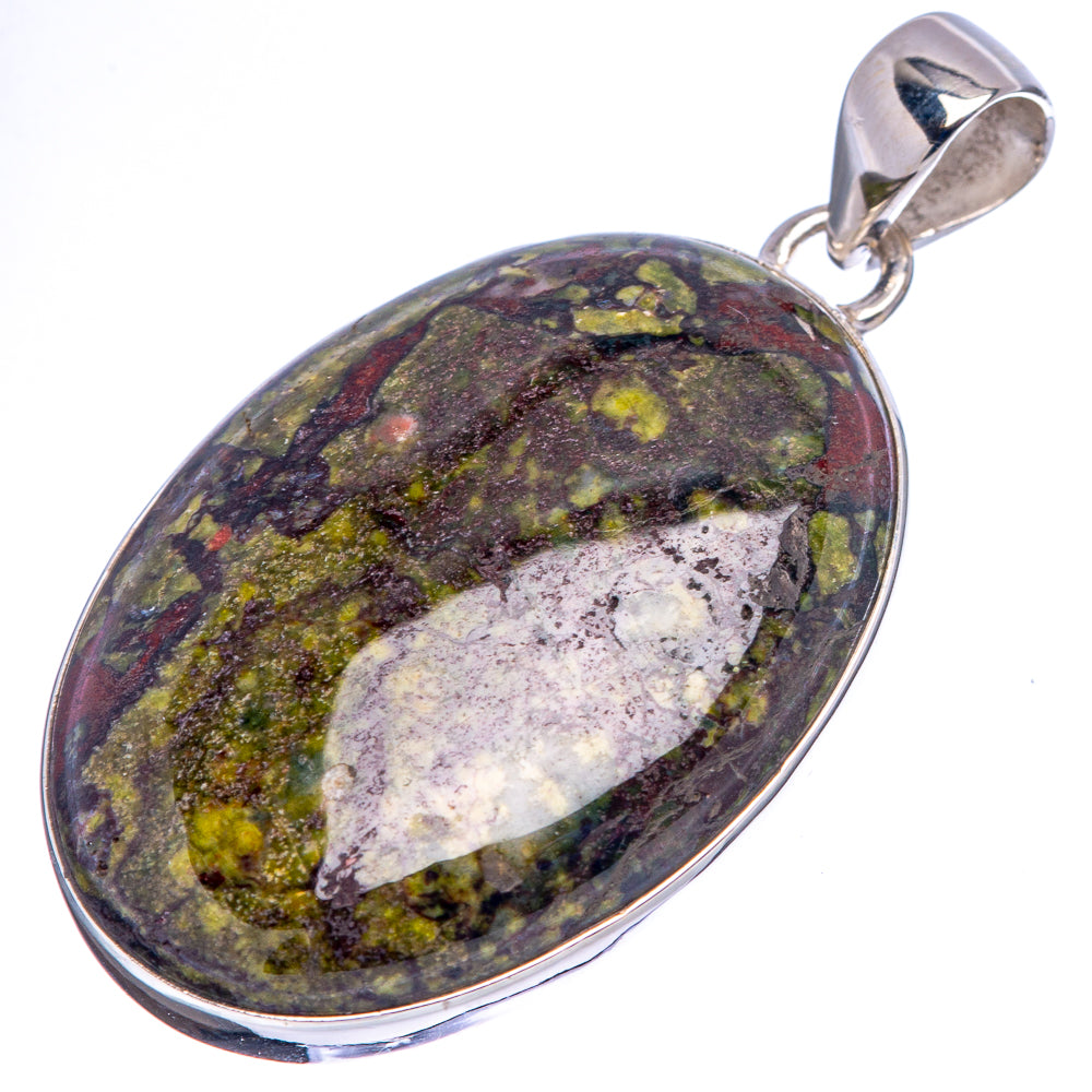 Dragon's Blood Jasper Pendant 1 5/8" (.925 Sterling Silver)