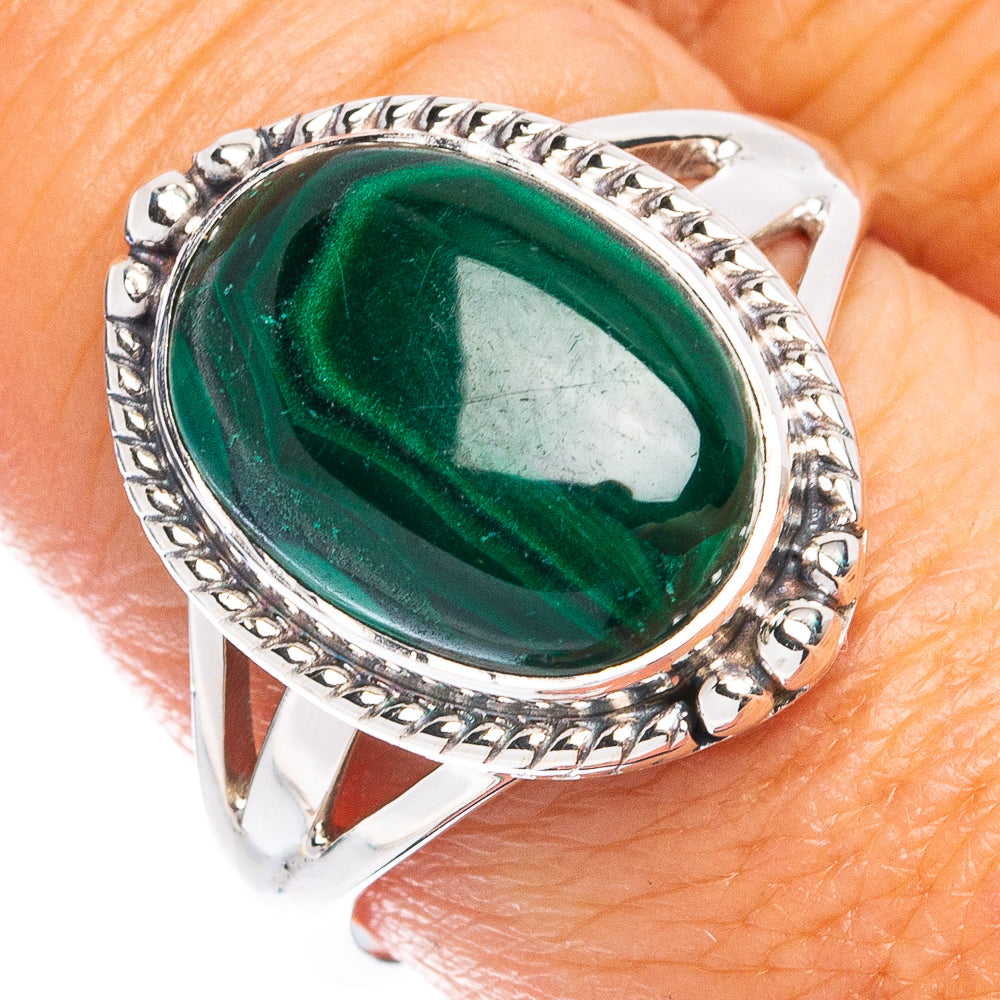 Premium Malachite Ring Size 9 (925 Sterling Silver) R8081