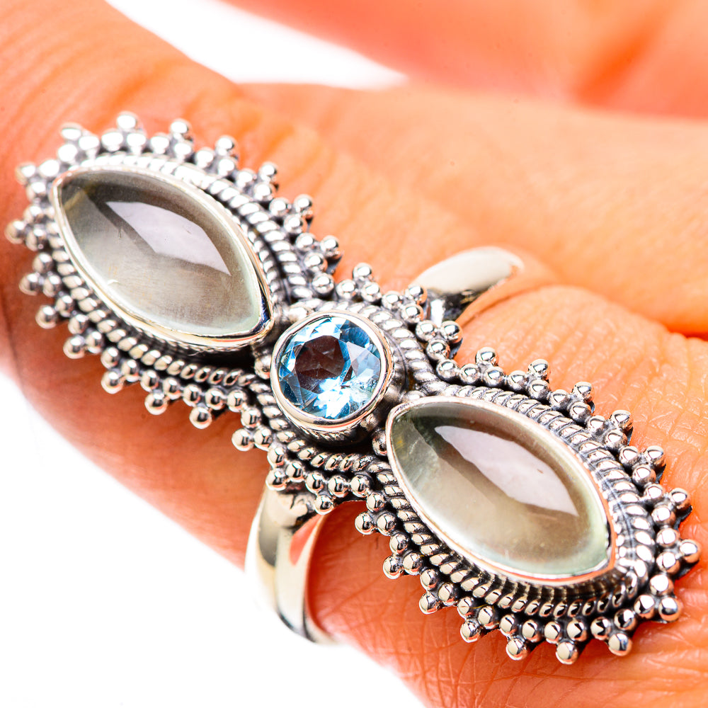 Large Natural Aquamarine, Blue Topaz Ring Size 9 (925 Sterling Silver) RING138024