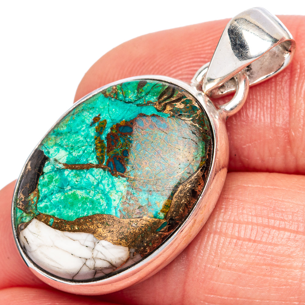 Chrysocolla Howlite Pendants 1 3/8" (925 Sterling Silver) P42355