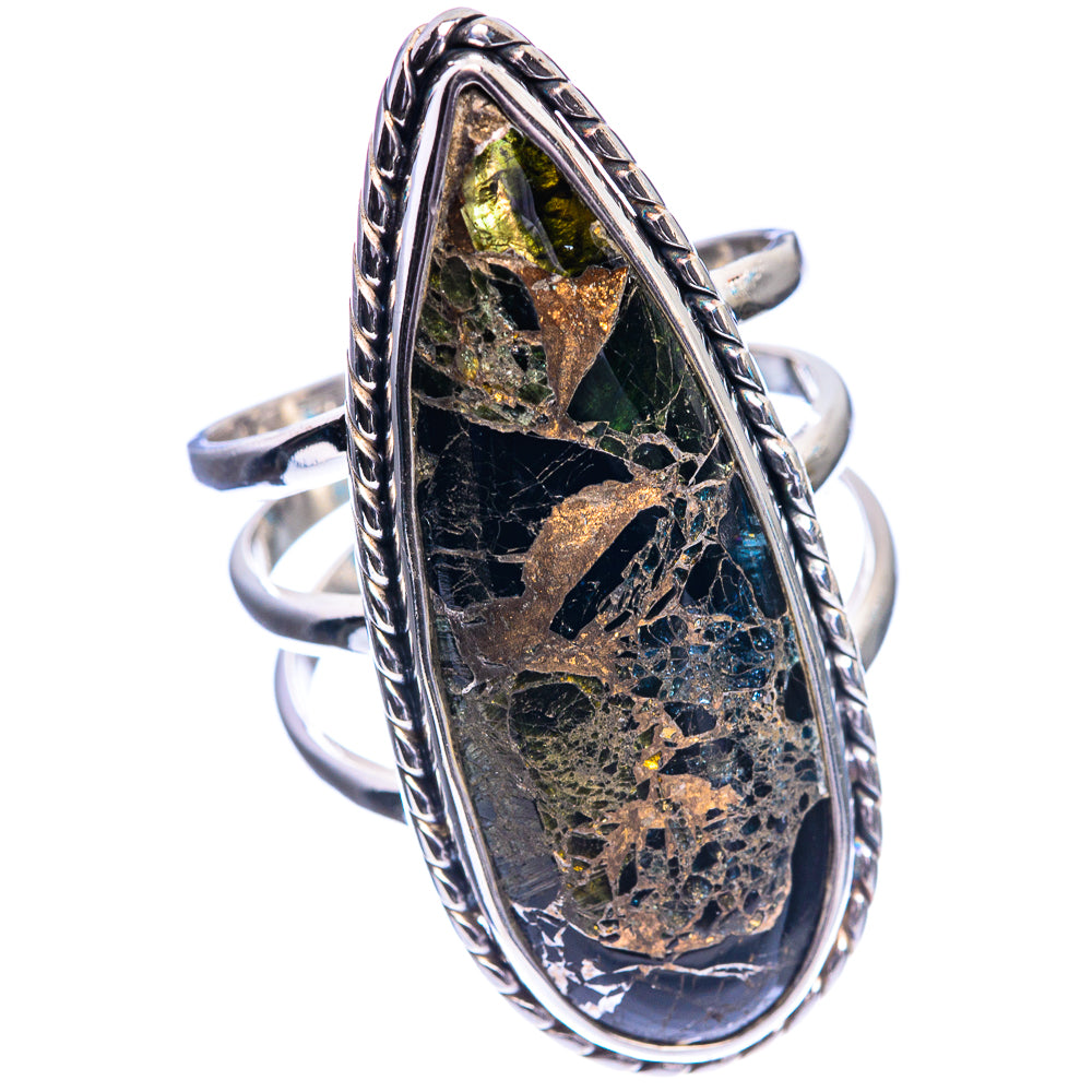 Large Copper Black Onyx Ring Size 8.5 (925 Sterling Silver) R144212
