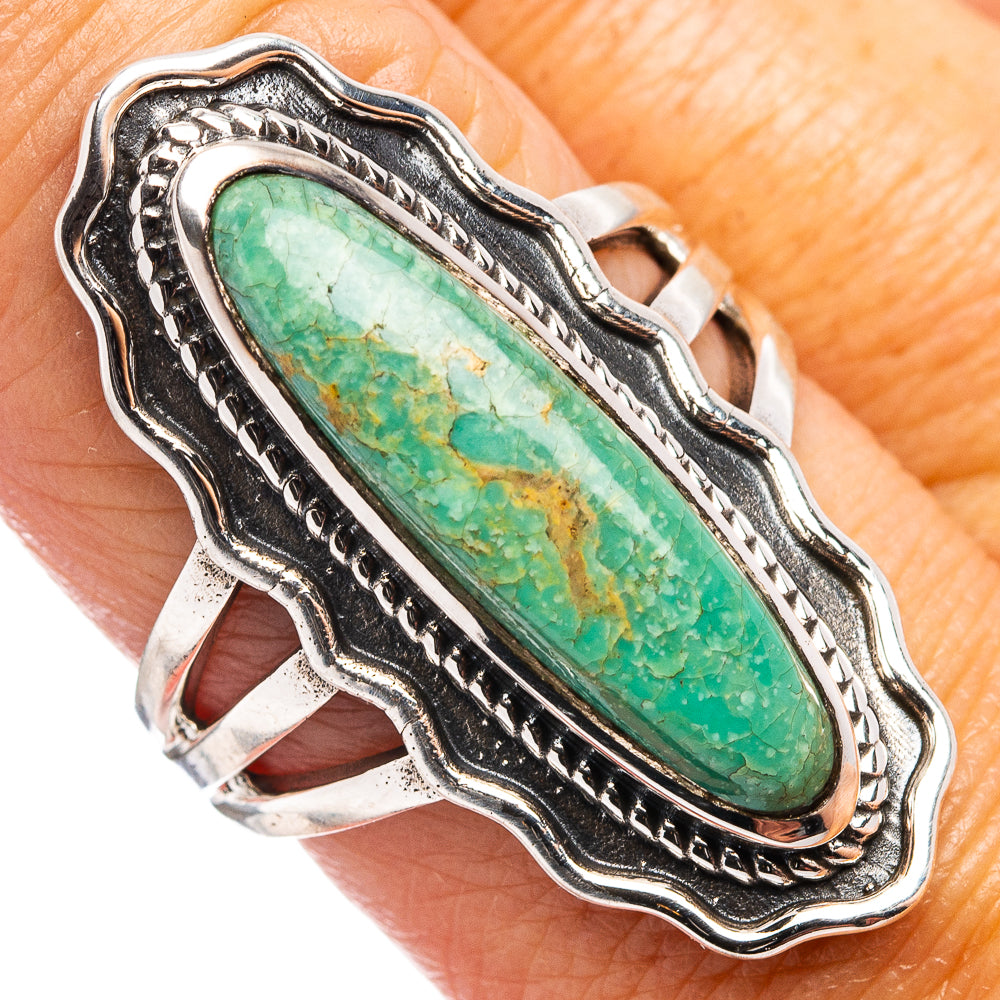 Native Style Royston Turquoise Ring Size 8 (.925 Sterling Silver)