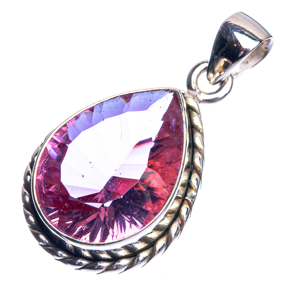 Faceted Color Change Alexandrite (Lab.) Pendant 1 1/4" (925 Sterling Silver) P39093