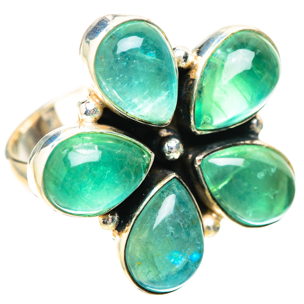 Large Green Fluorite Ring Size 6.5 (925 Sterling Silver) RING139867