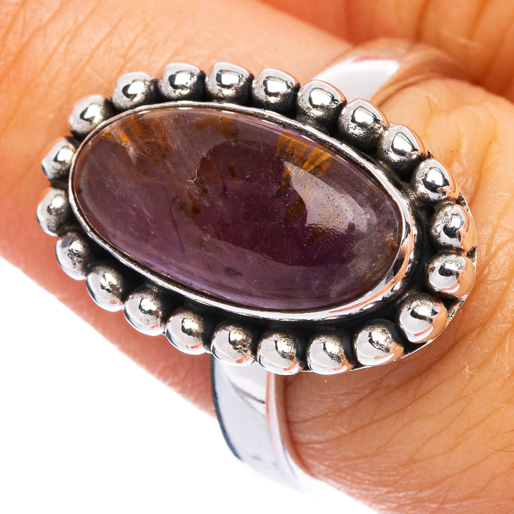 Rare Cacoxenite Amethyst Ring Size 8.25 (925 Sterling Silver) R145558