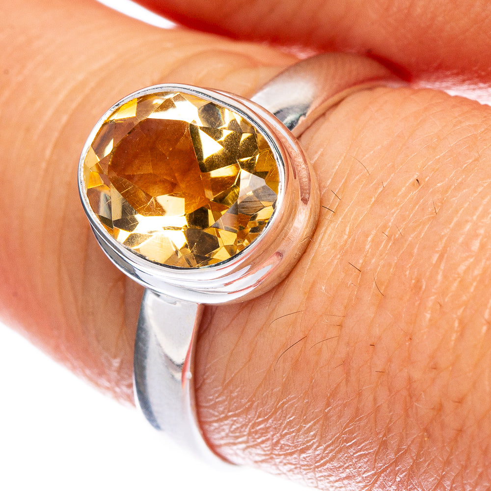 Faceted Citrine Ring Size 8.75 (925 Sterling Silver) R147085