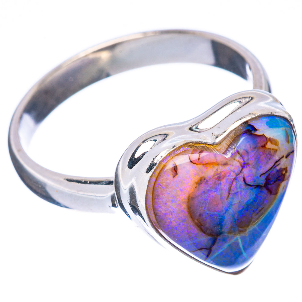 Rare Sterling Opal Heart Ring Size 9.25 (925 Sterling Silver) R2992