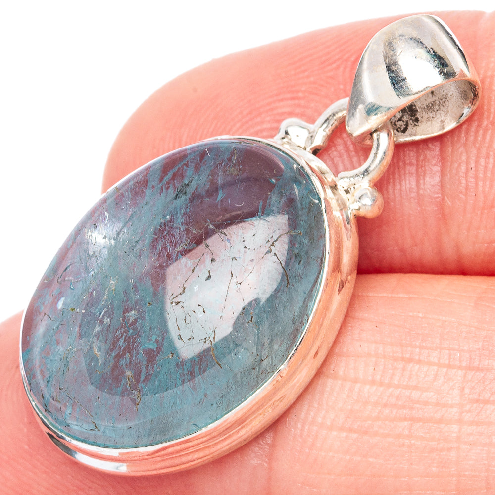 Natural Aquamarine 925 Sterling Silver Pendant 1 1/4" (925 Sterling Silver) P41878