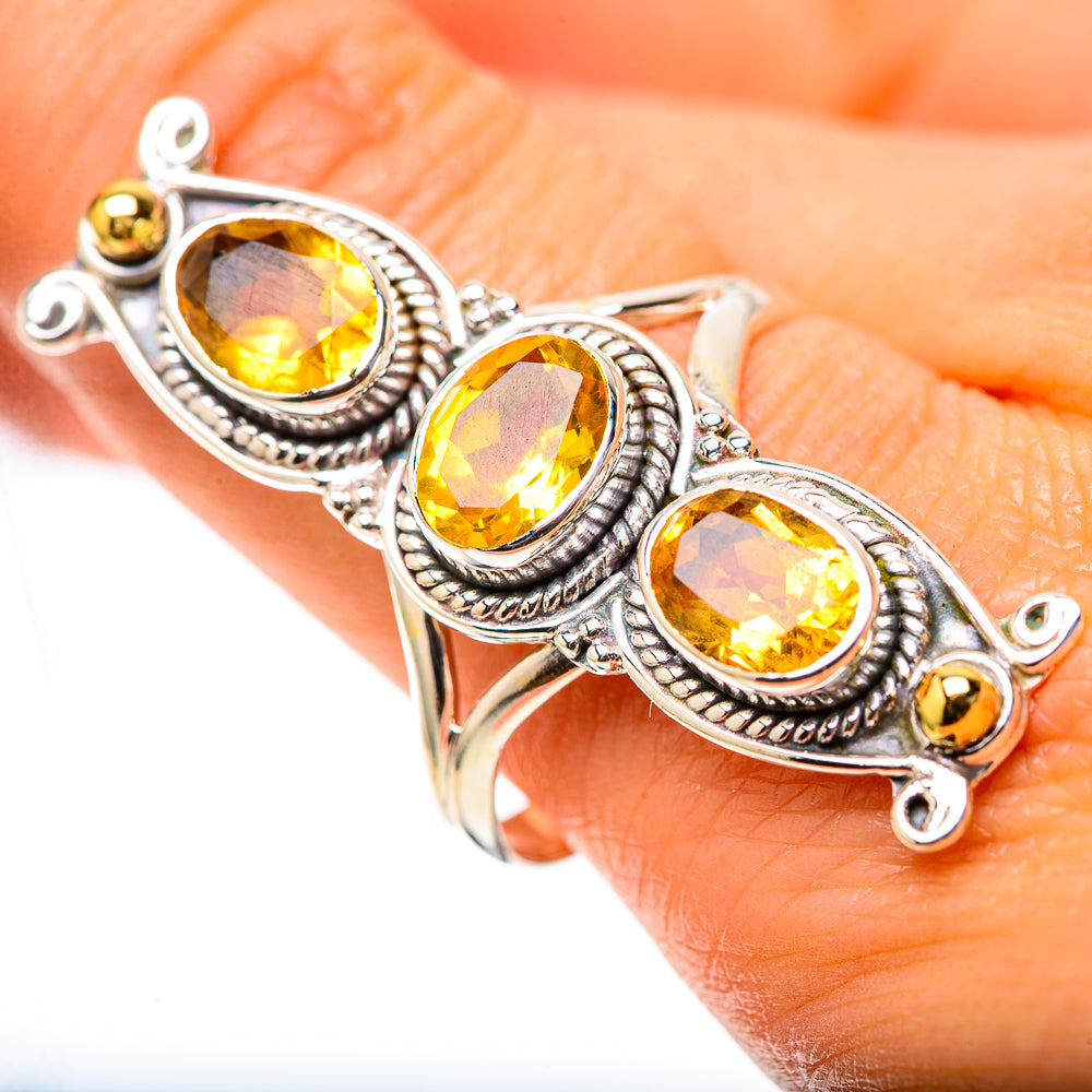Large Faceted Citrine Ring Size 10.75 (925 Sterling Silver) RING138615