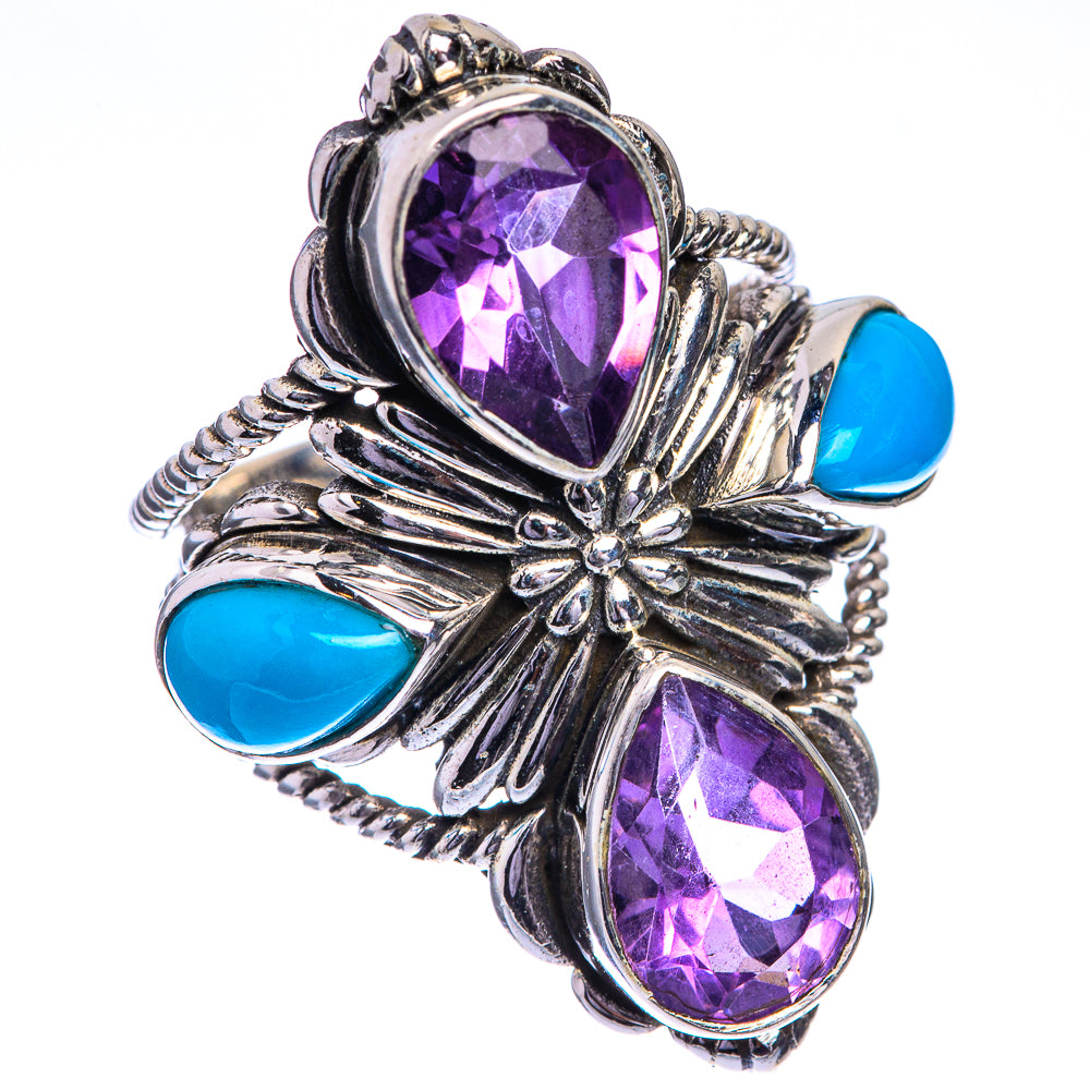 Large Amethyst, Sleeping Beauty Turquoise Ring Size 7 (925 Sterling Silver) RING143338
