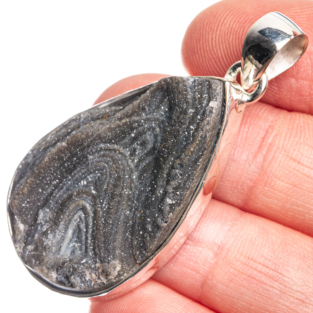 Desert Druzy 925 Sterling Silver Pendant 1 7/8"