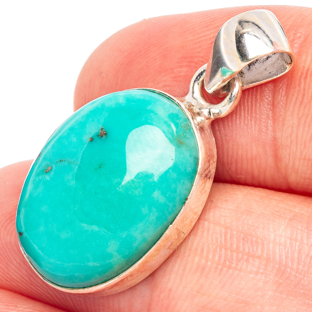 Rare Kingman Turquoise Pendant 1 1/4" (925 Sterling Silver) P44699