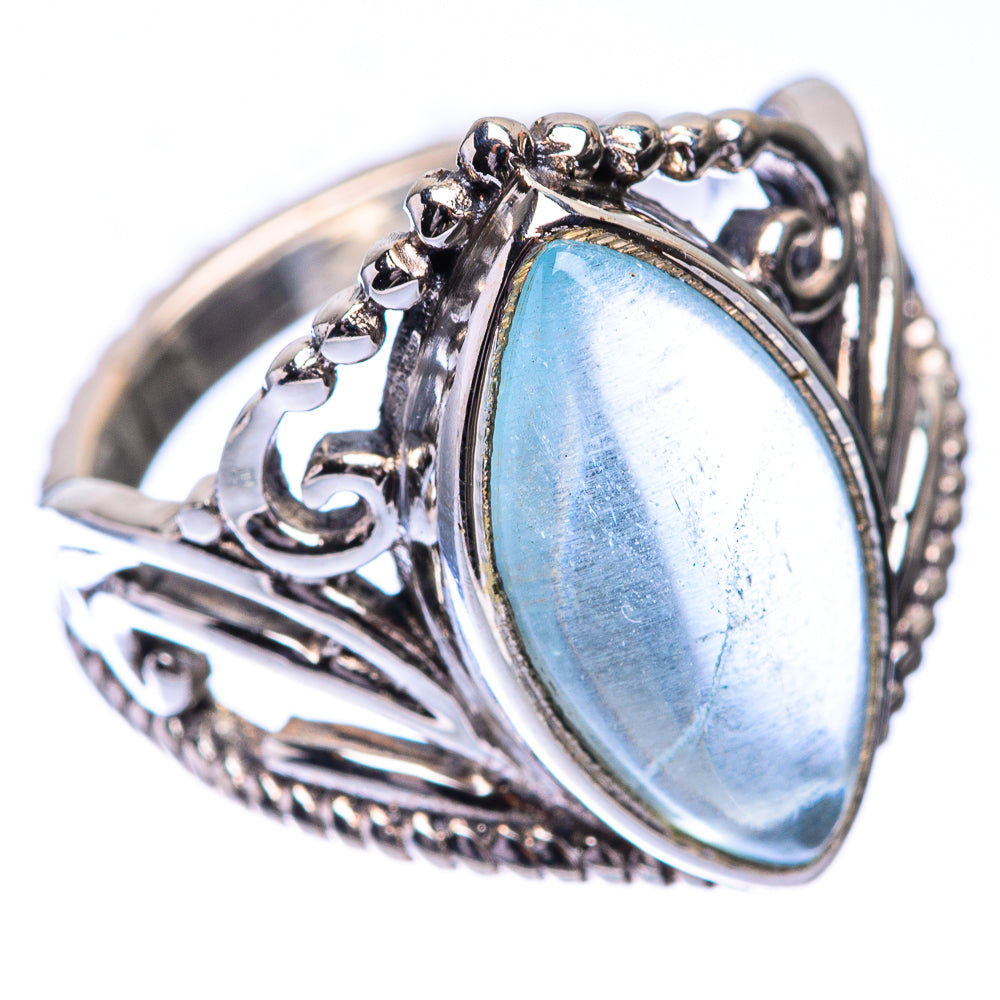 Blue Fluorite Ring Size 6.5 (925 Sterling Silver) R140714