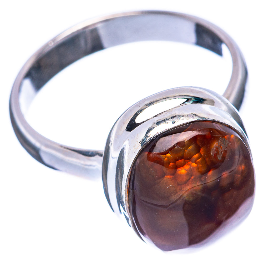 Rare Mexican Fire Agate Ring Size 7 (925 Sterling Silver) R2029
