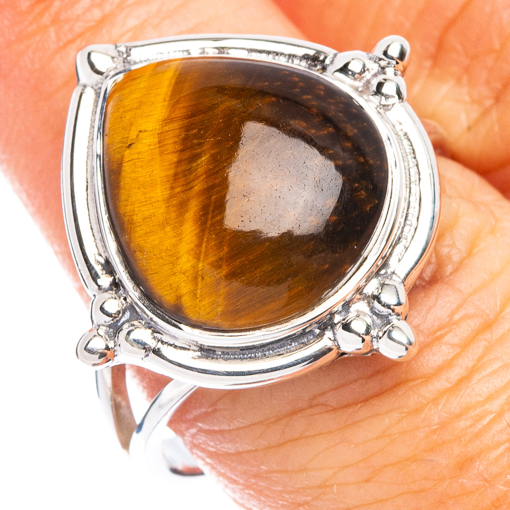 Premium Tiger Eye Ring Size 8.75 (925 Sterling Silver) R8070