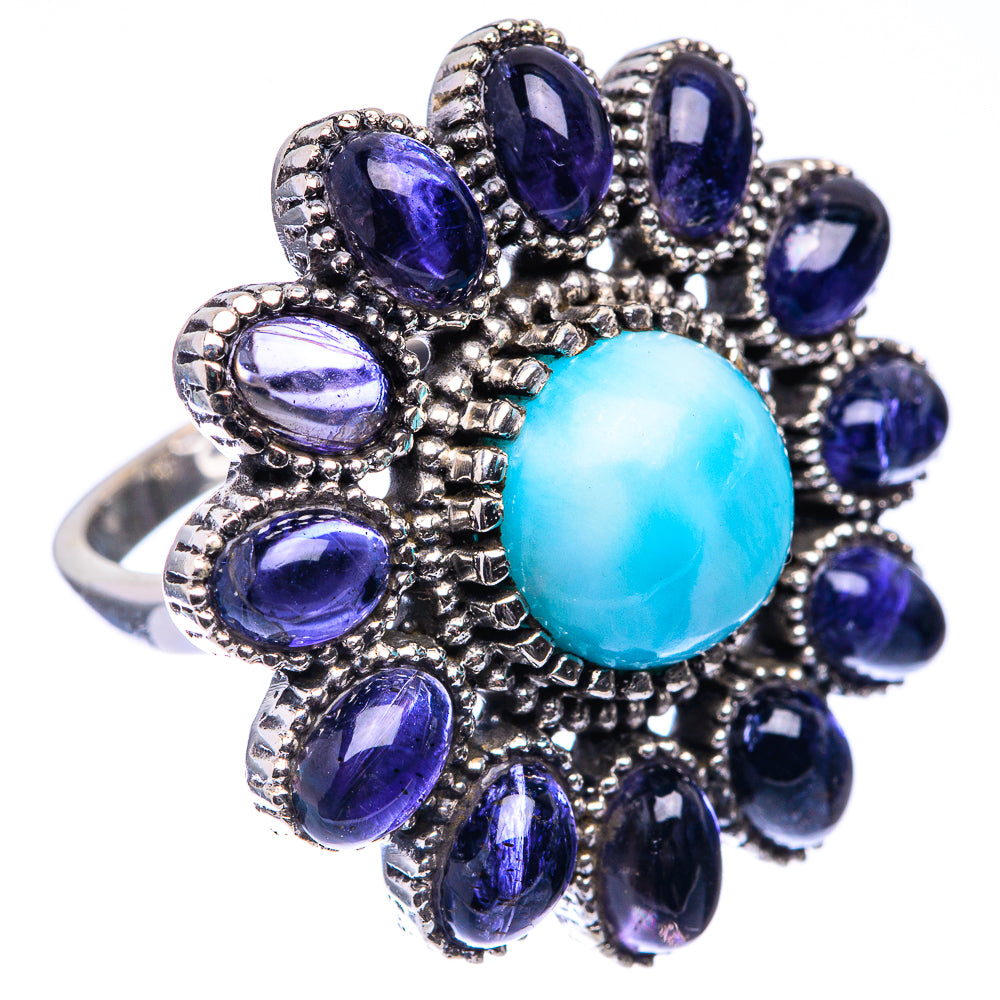Large Larimar, Tanzanite Ring Size 7 (925 Sterling Silver) R141261