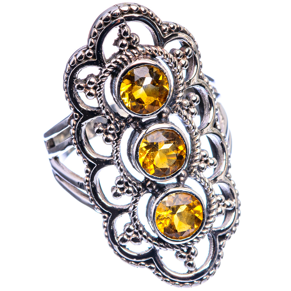 Faceted Citrine Ring Size 6.5 (925 Sterling Silver) R142441