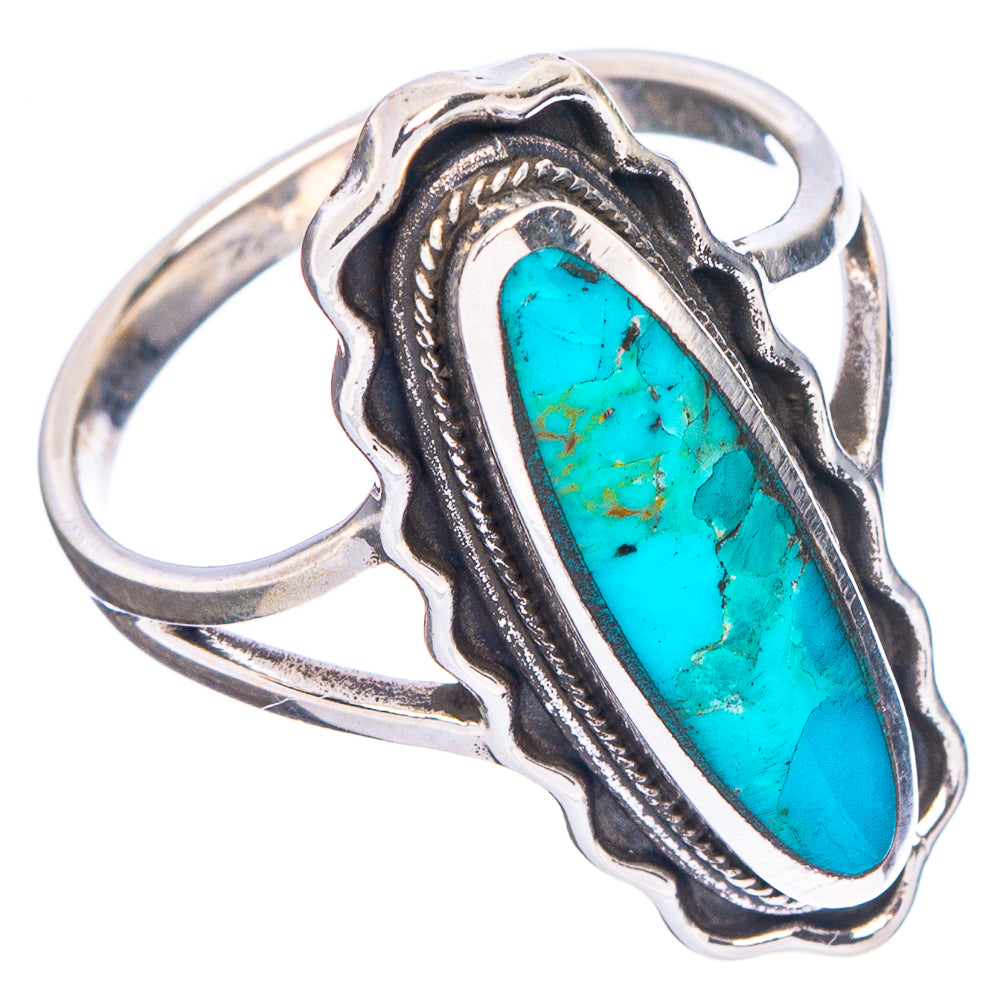 Arizona Turquoise Native Style Ring Size 8.75 (.925 Sterling Silver)