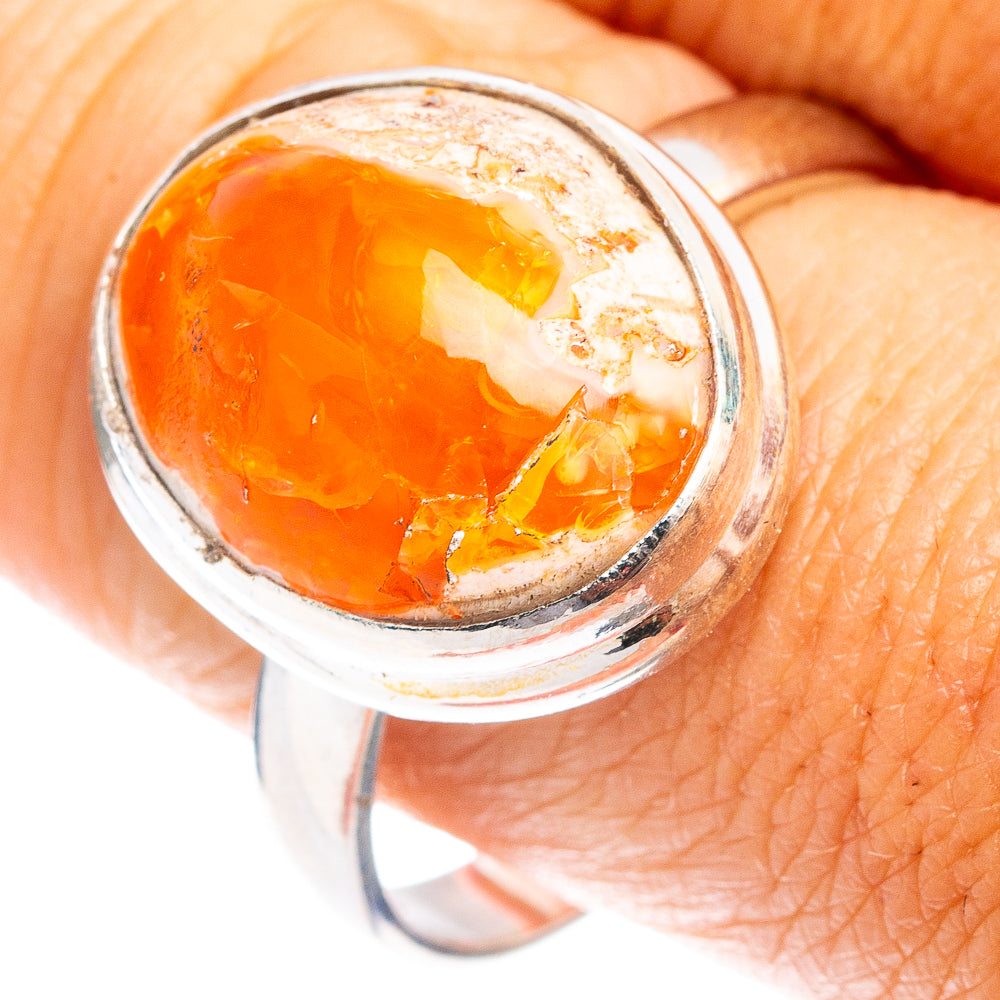 Rare Mexican Fire Opal Ring Size 11 (.925 Sterling Silver)