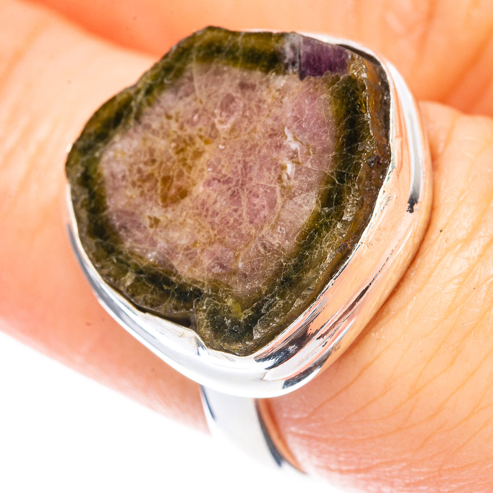Rare Watermelon Tourmaline Ring Size 7 (925 Sterling Silver) R2128