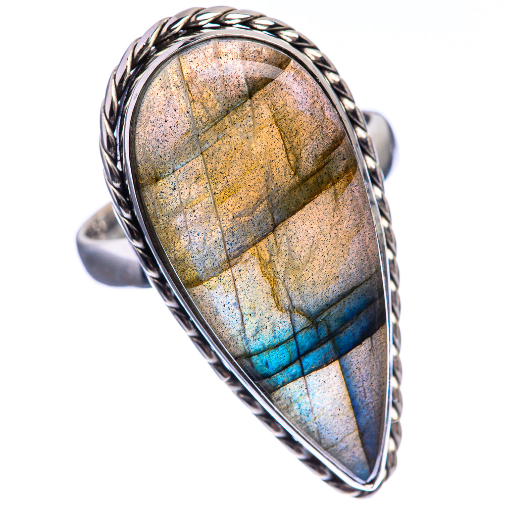 Large Labradorite Ring Size 8.5 (925 Sterling Silver) R142173