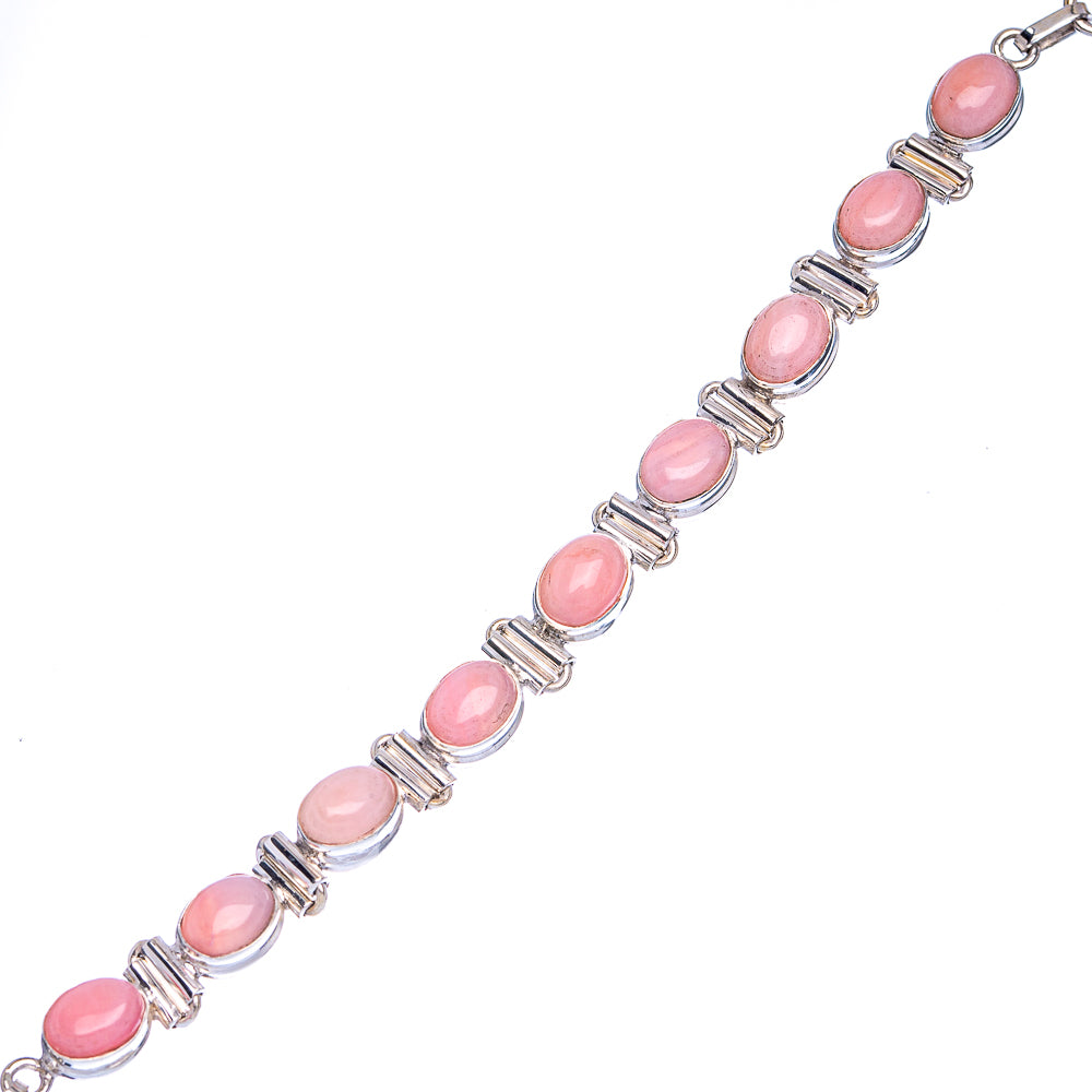 Pink Opal Bracelets 6 3/8 To 8 1/8" (925 Sterling Silver) B90372