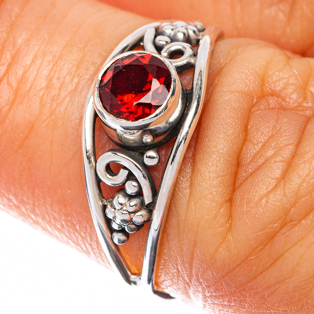 Garnet Dainty Ring Size 6 (925 Sterling Silver) R145015