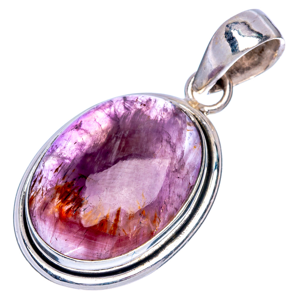 Rare Cacoxenite Amethyst Pendant 1 3/8" (925 Sterling Silver) P40630