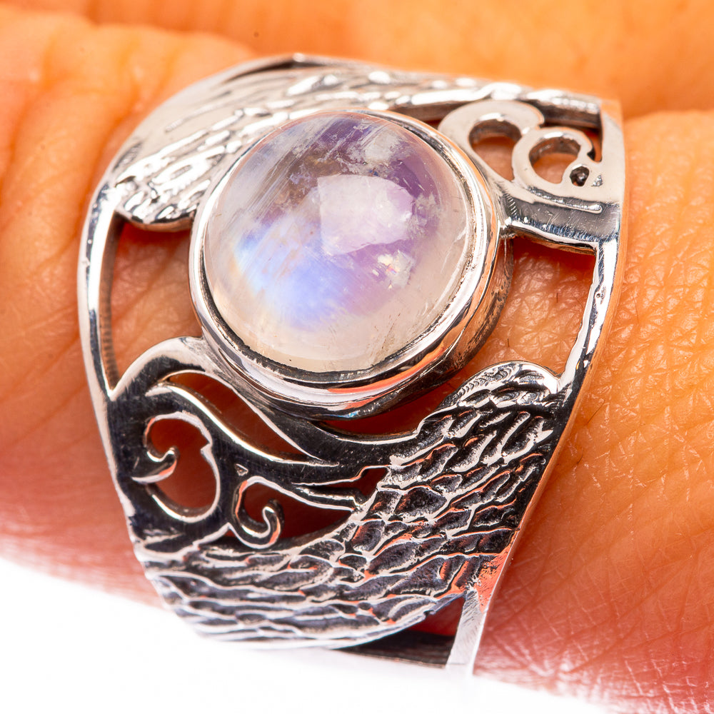 Rainbow Moonstone Ring Size 9 (925 Sterling Silver) R141144