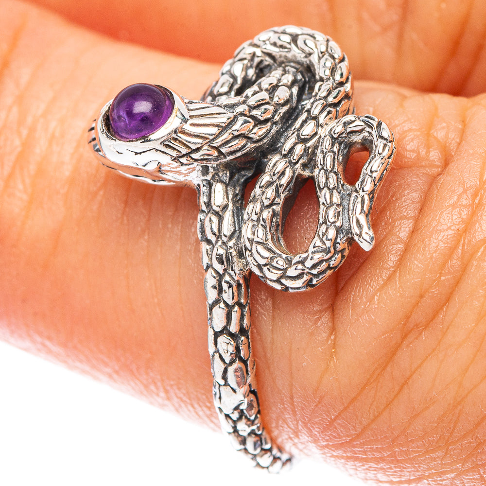Amethyst Snake 925 Sterling Silver Ring Size 6.75 (925 Sterling Silver) R5469