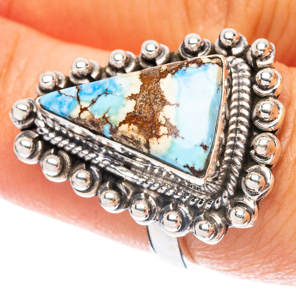 Rare Golden Hills Turquoise Ring Size 6.75 (925 Sterling Silver) R4908
