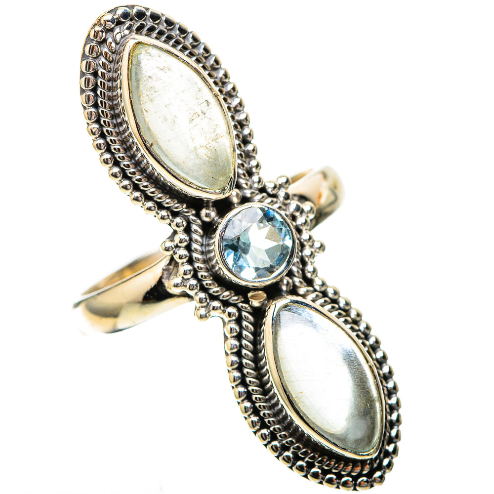 Large Natural Aquamarine, Blue Topaz Ring Size 9 (925 Sterling Silver) RING138029