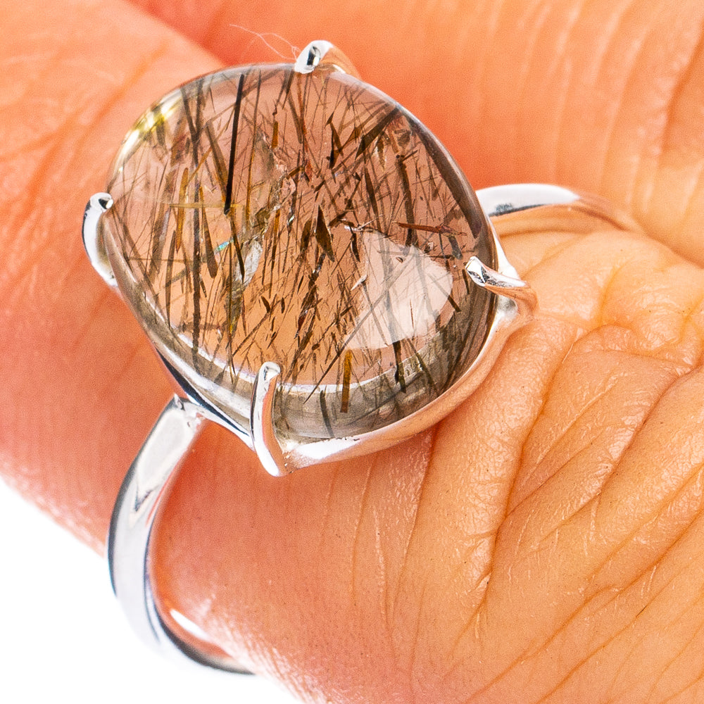 Tourmalinated Quartz Ring Size 7.25 (925 Sterling Silver) R8440