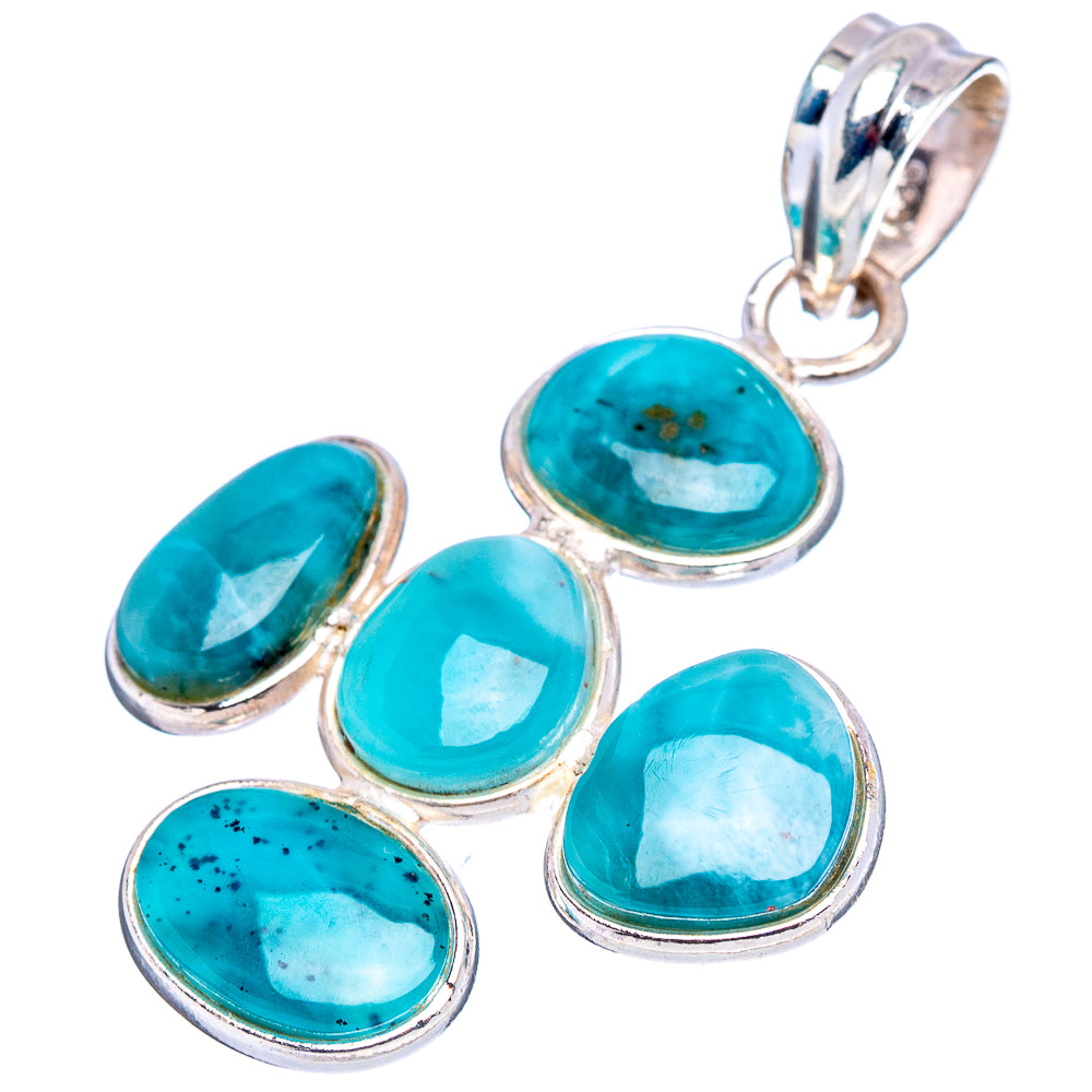 Rare Larimar Pendant 1 5/8" (.925 Sterling Silver)