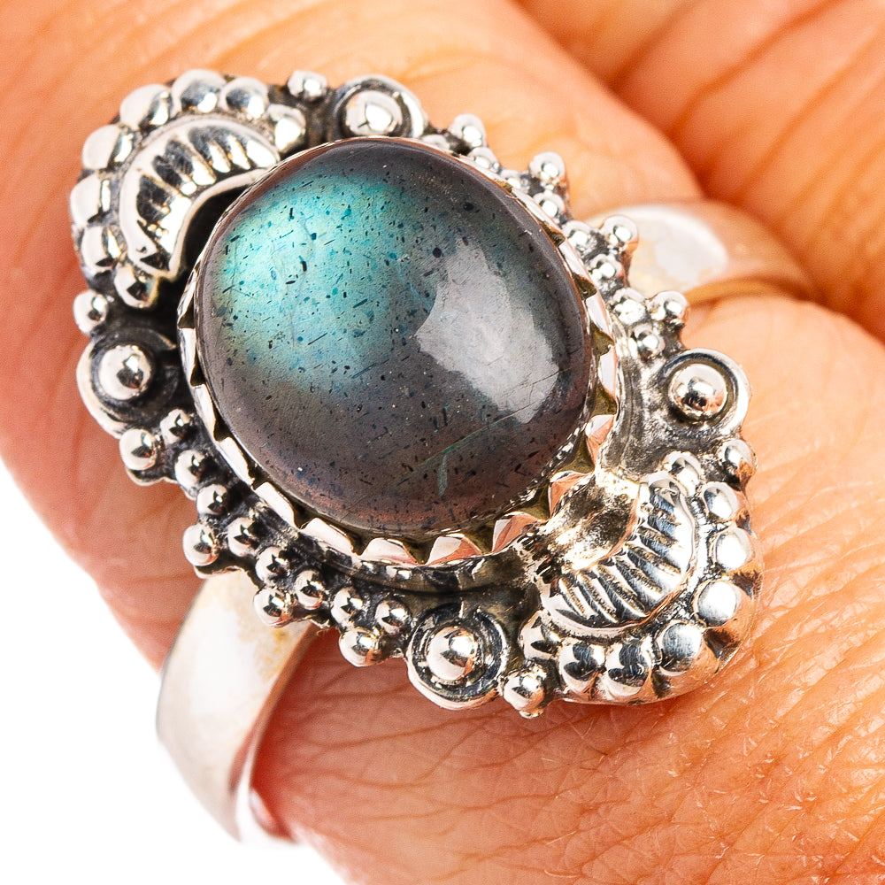 Labradorite Ring Size 8.5 (.925 Sterling Silver)