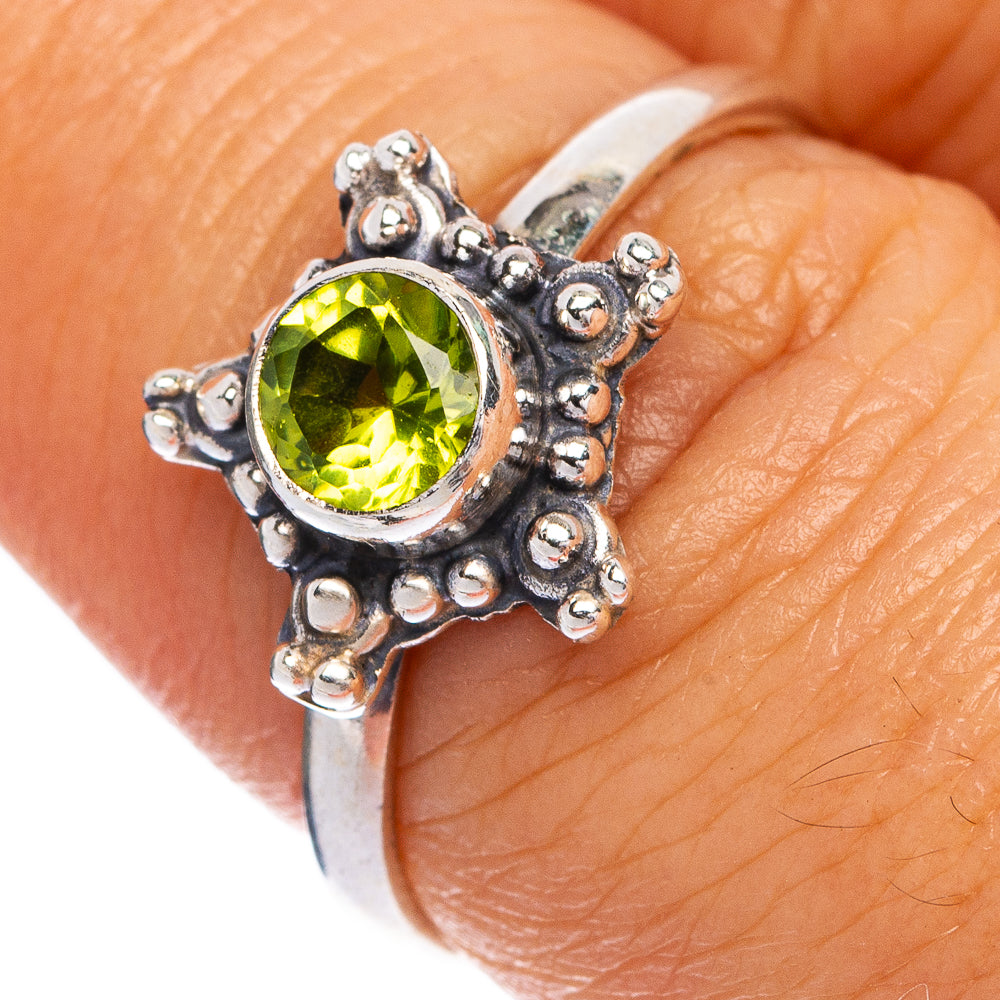 Peridot Dainty Ring Size 7.75 (925 Sterling Silver) R145470