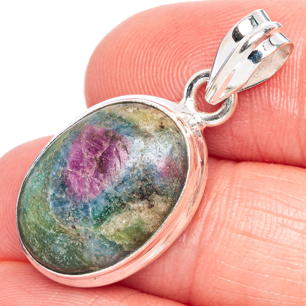 Ruby Fuchsite Pendant 1 1/4" (925 Sterling Silver) P40211