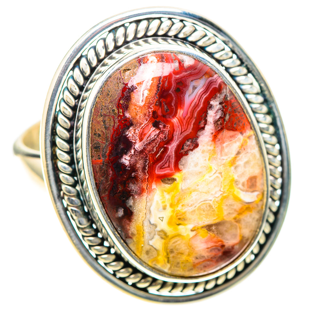 Crazy Lace Agate Ring Size 8 (925 Sterling Silver) RING138688