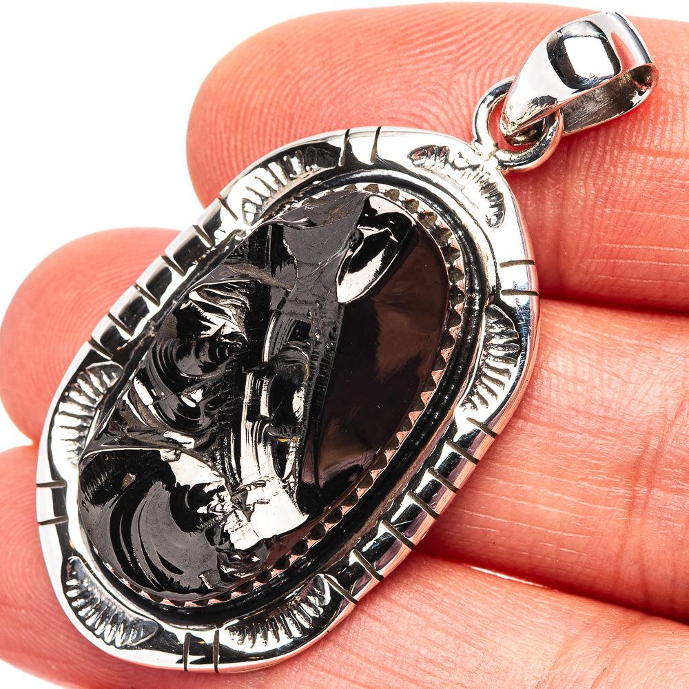 Premium Shungite Pendant 1 3/4" (.925 Sterling Silver)