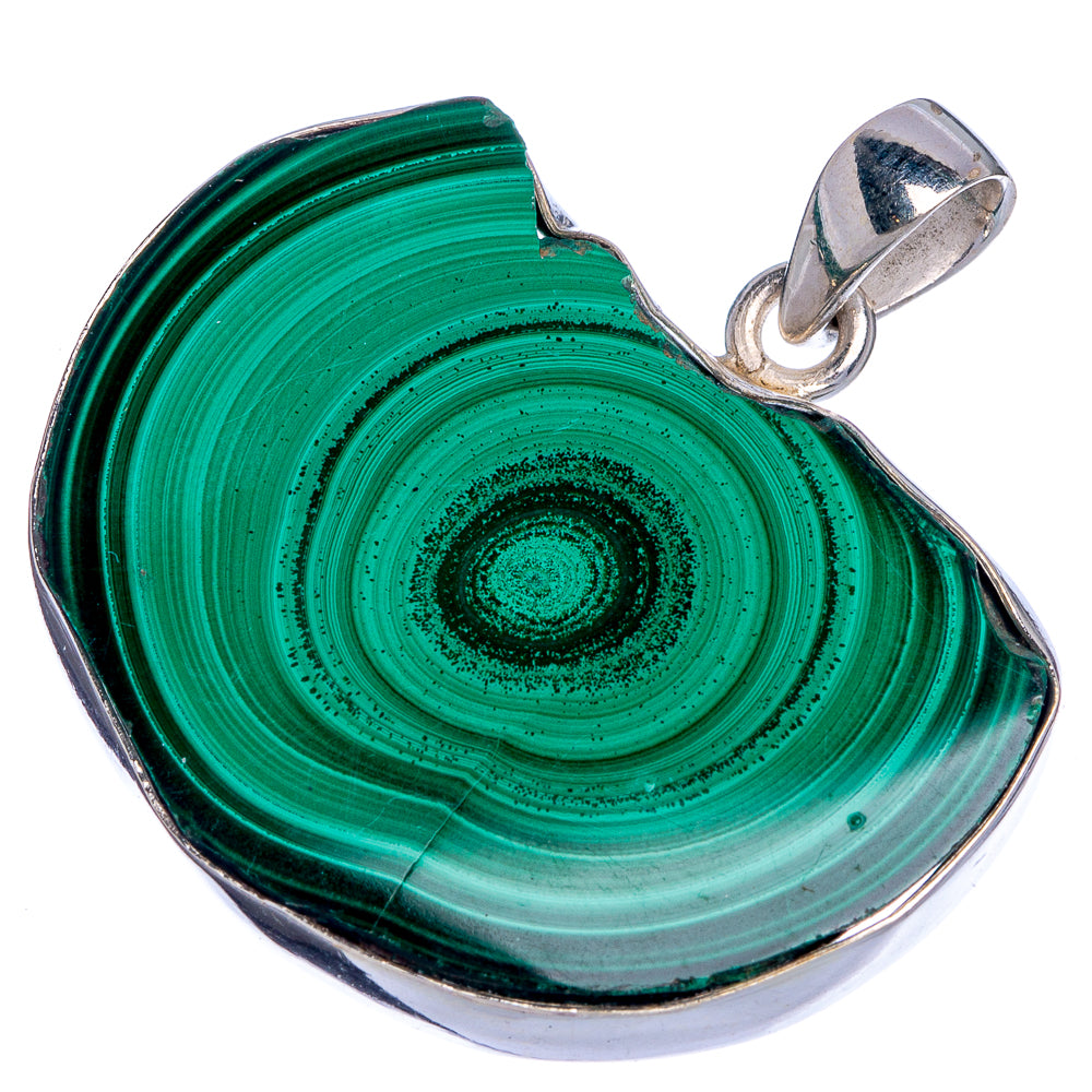 Malachite Pendant 1 3/8" (925 Sterling Silver) P39821