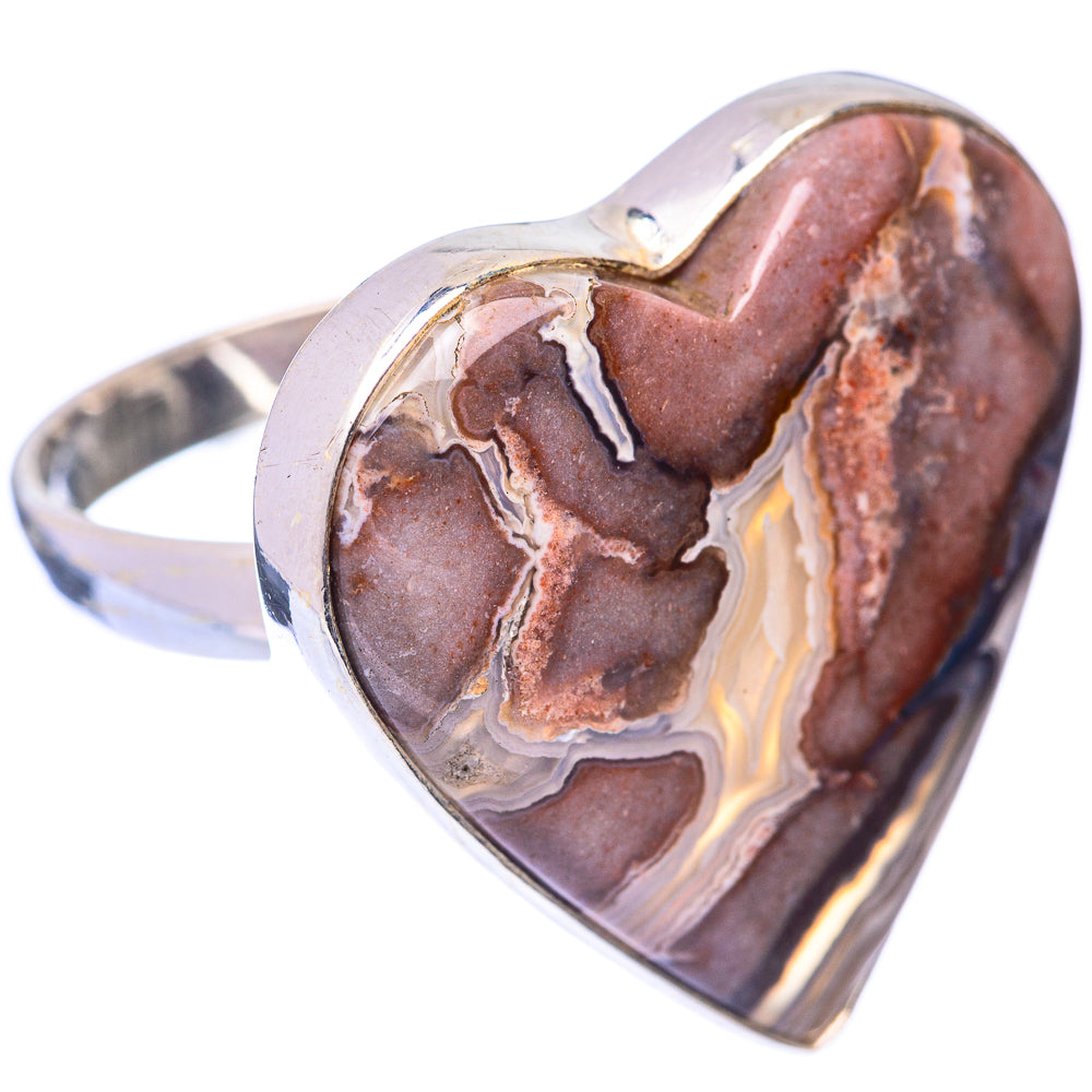 Large Crazy Lace Agate Ring Size 10 (925 Sterling Silver) R140971