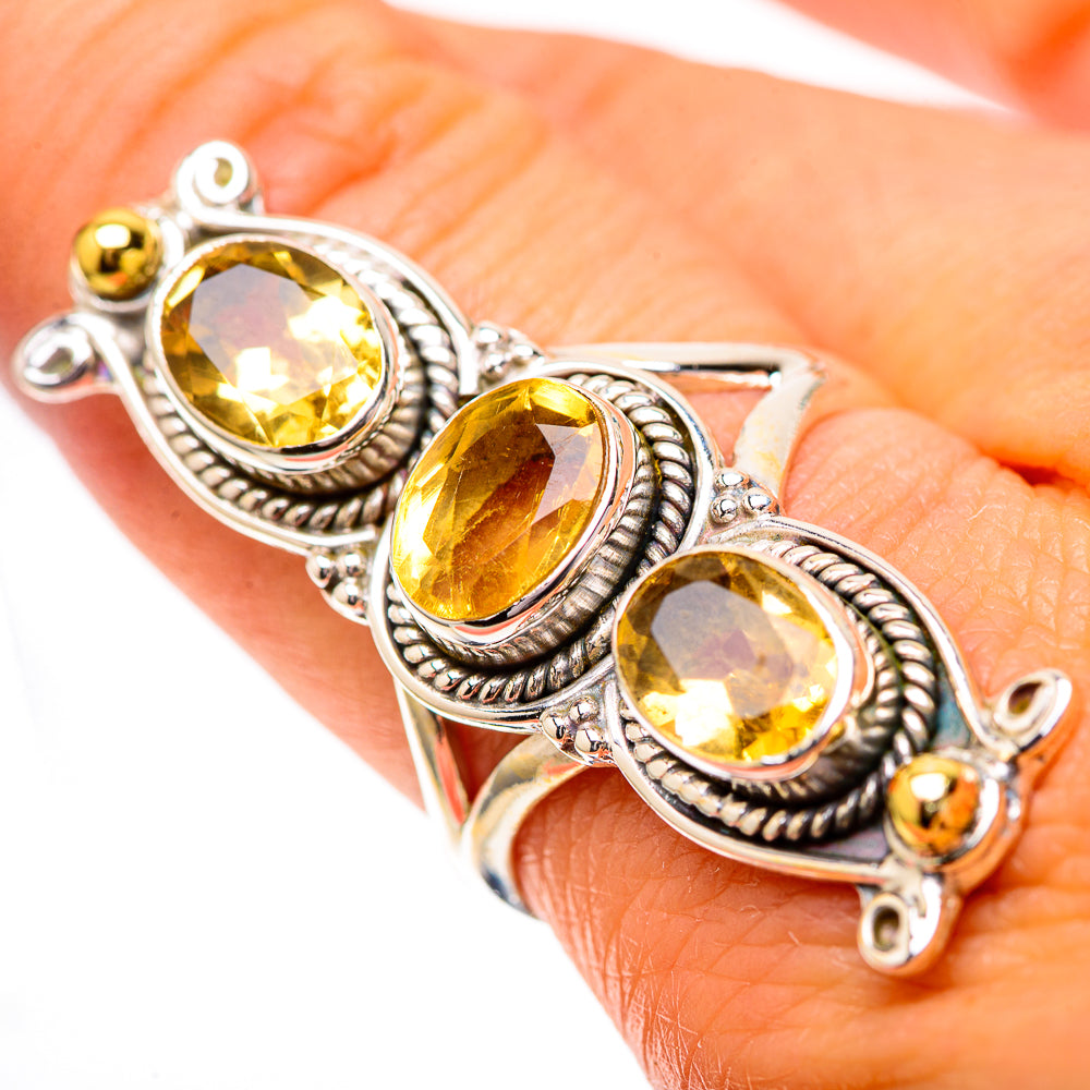 Large Faceted Citrine Ring Size 8.75 (925 Sterling Silver) RING139084