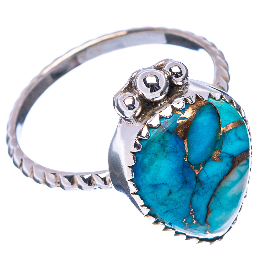 Ice Blue Dahlia Mohave Turquoise Ring Size 6.75 (.925 Sterling Silver)