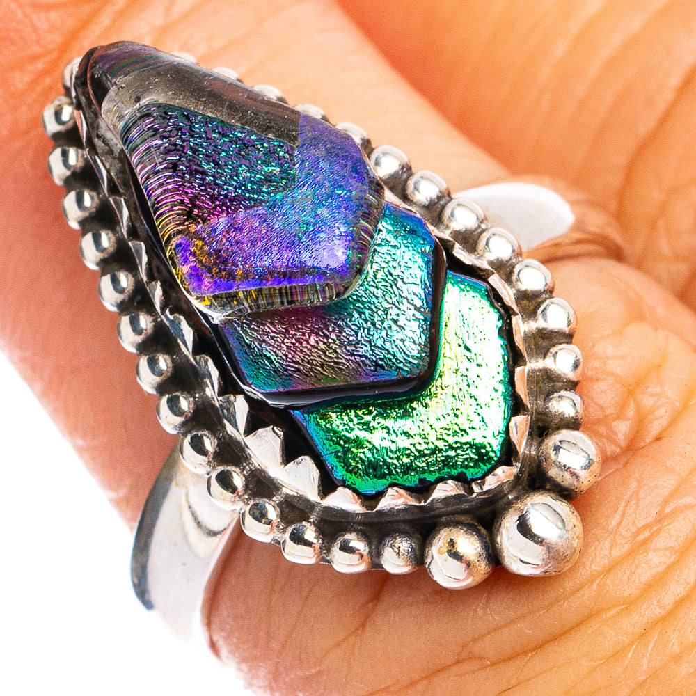 Dichroic Glass Ring Size 6.75 (925 Sterling Silver) R8443