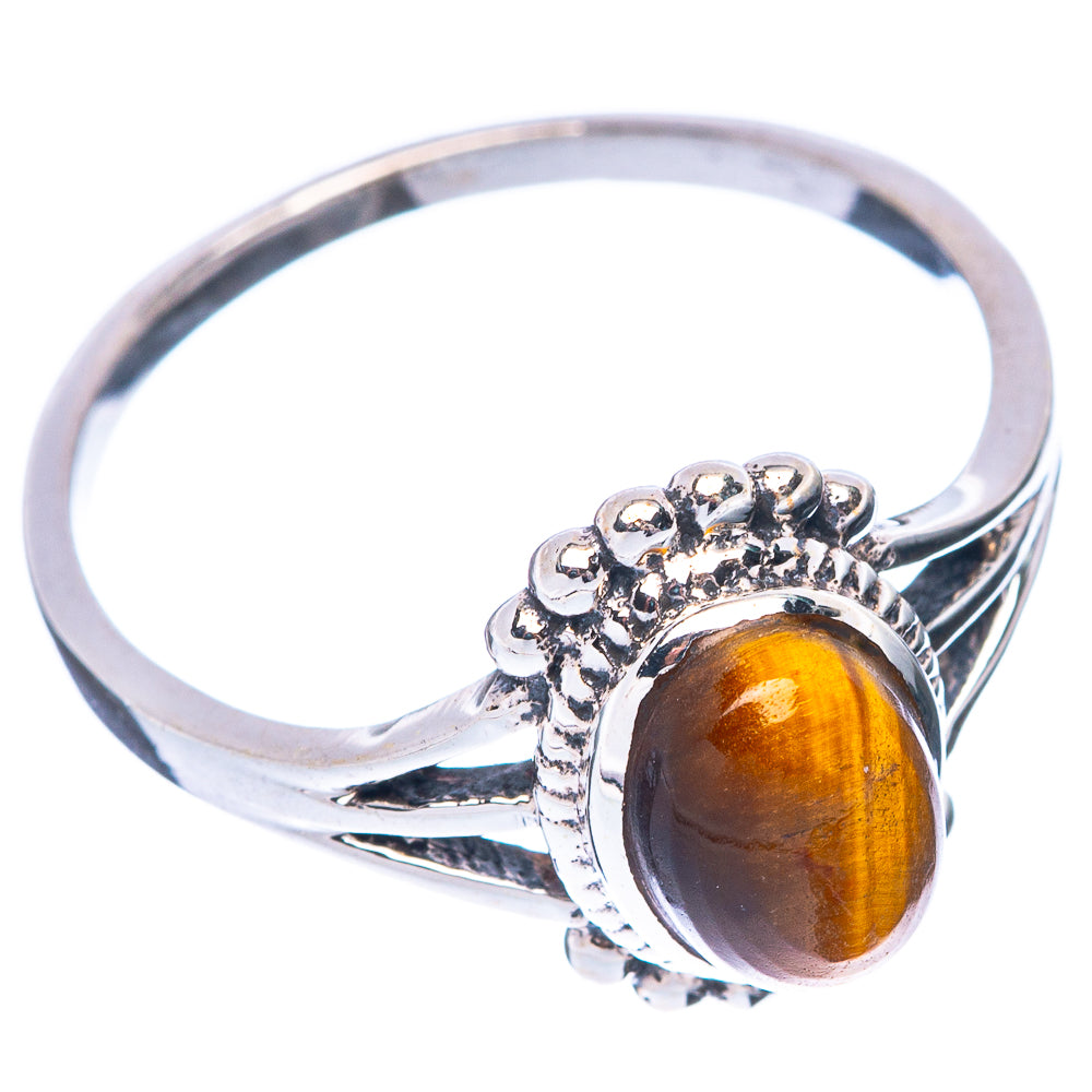 Tiger Eye Ring Size 7.5 (925 Sterling Silver) R5635