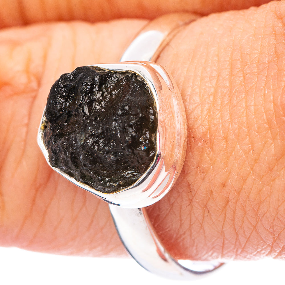 Rare Moldavite Ring Size 10 (.925 Sterling Silver)