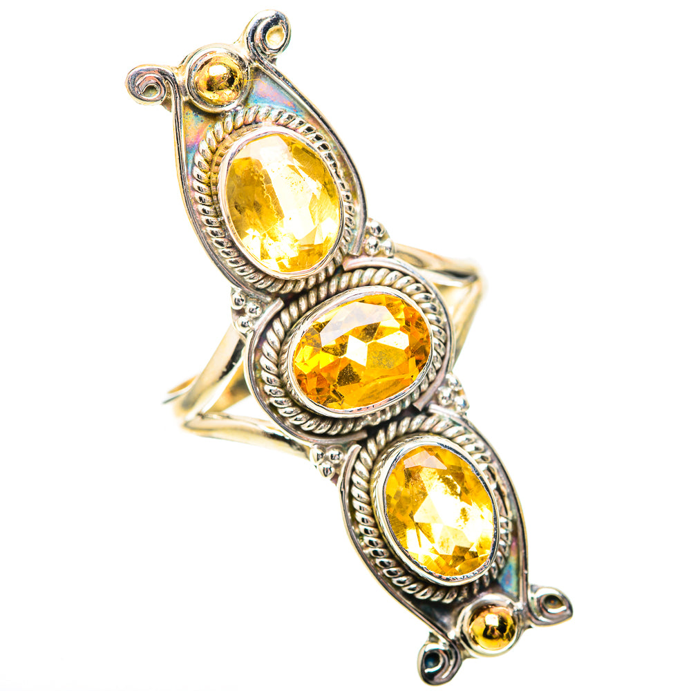 Large Faceted Citrine 925 Sterling Silver Ring Size 9 (925 Sterling Silver) RING139691