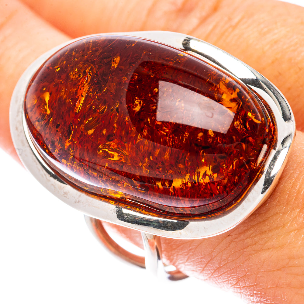Baltic Amber Ring Size 9.5 (925 Sterling Silver) R1903